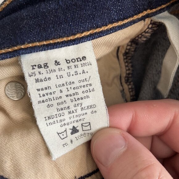 Rag And Bone Skinny Womens 26x30 Blue Denim Jeans Stretch - Picture 6 of 9